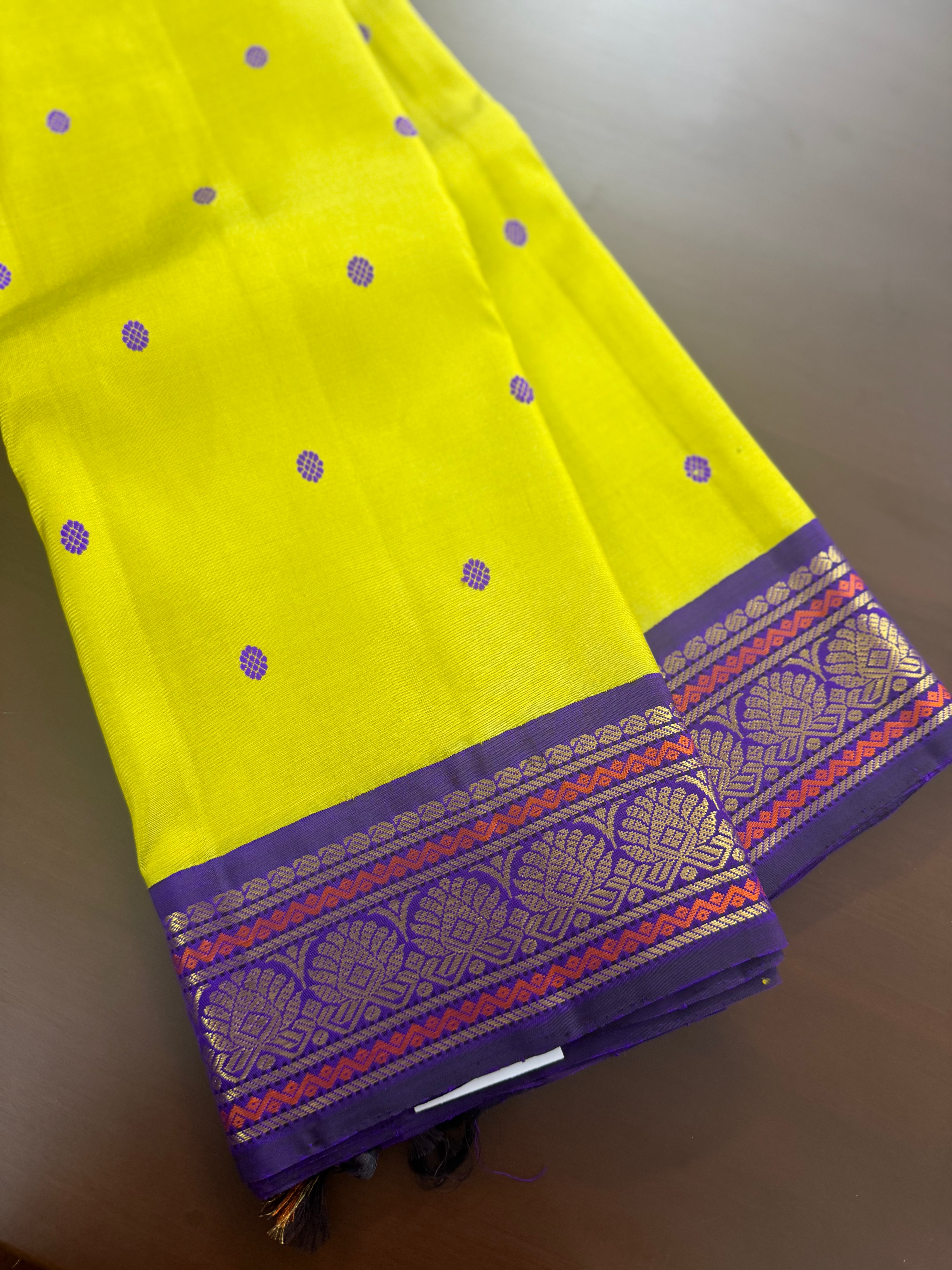MYTHILI : Vintage Inspired Korvai Kanjivaram (Sampanga Yellow)