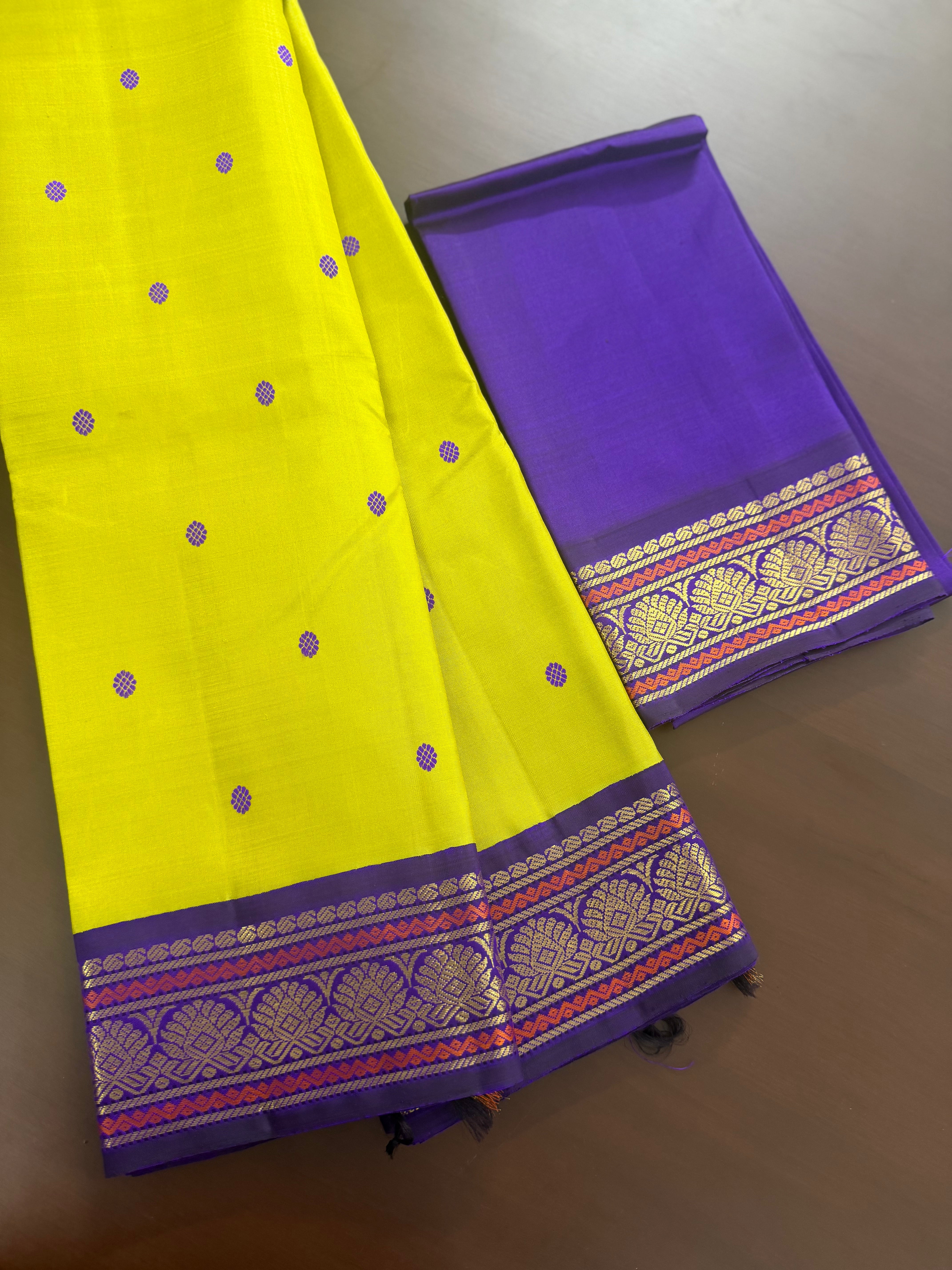 MYTHILI : Vintage Inspired Korvai Kanjivaram (Sampanga Green)