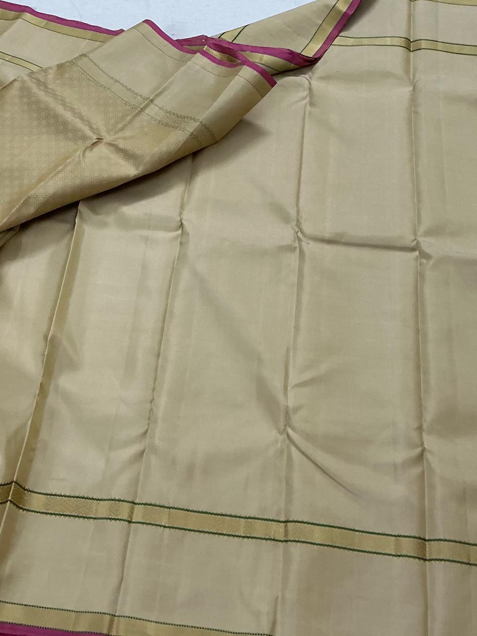 No Zari Kanjivaram Silk : Ivory