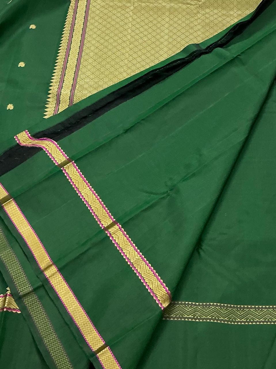 No Zari Kanjivaram Silk : Green