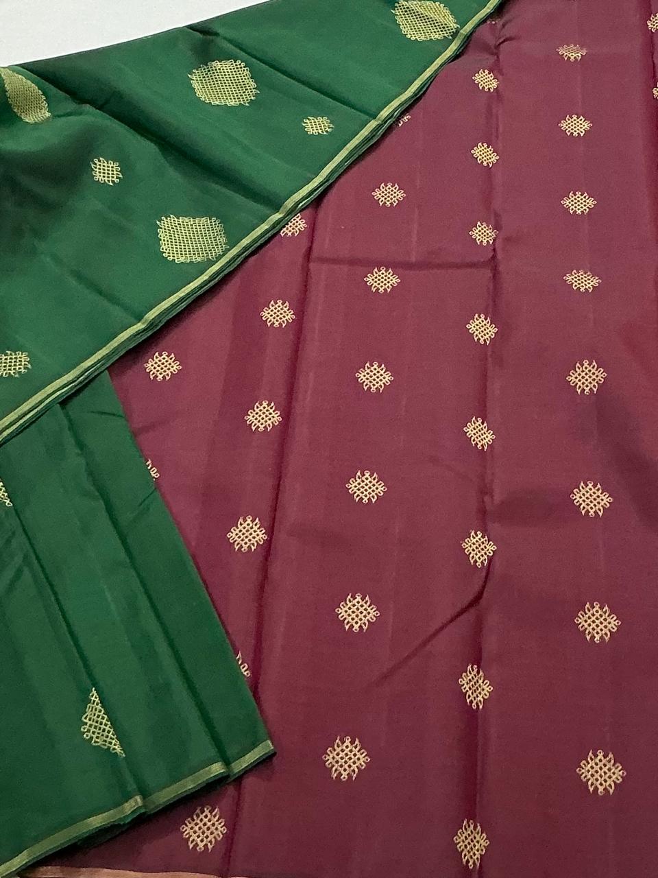 Swara: Kolam Motifs Kanjivaram Silk