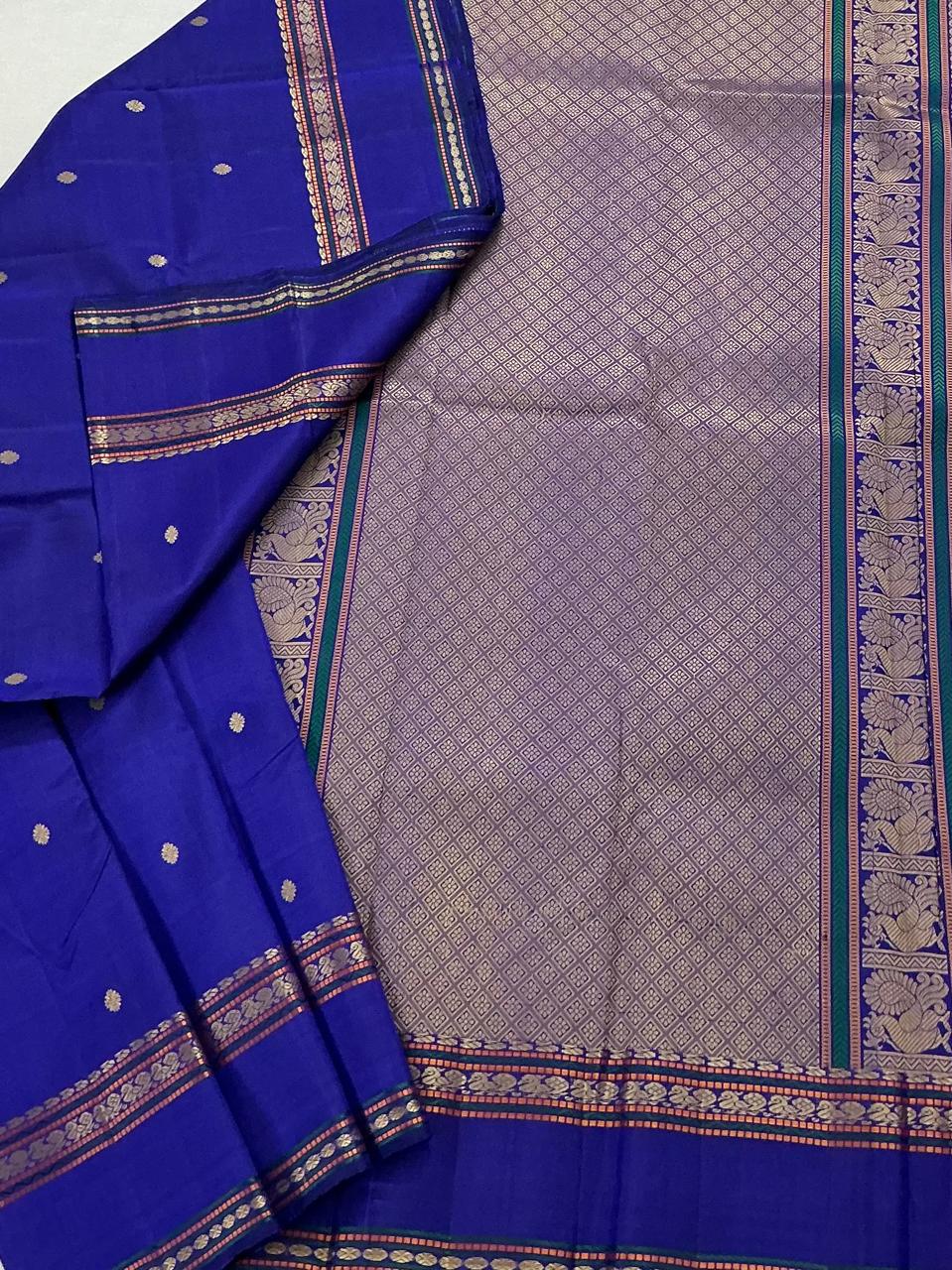 No Zari Kanjivaram Silk : Royal Blue