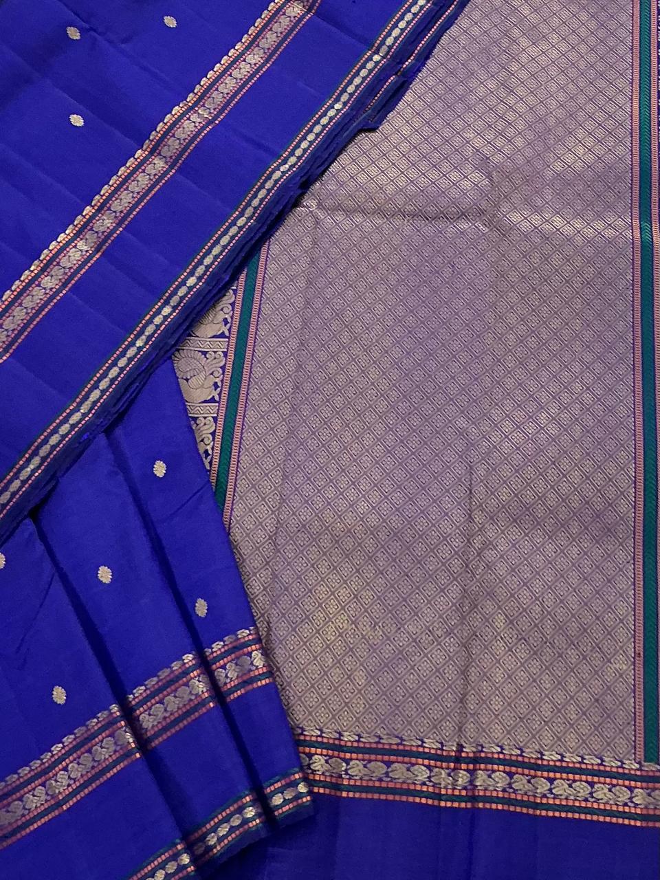 No Zari Kanjivaram Silk : Royal Blue