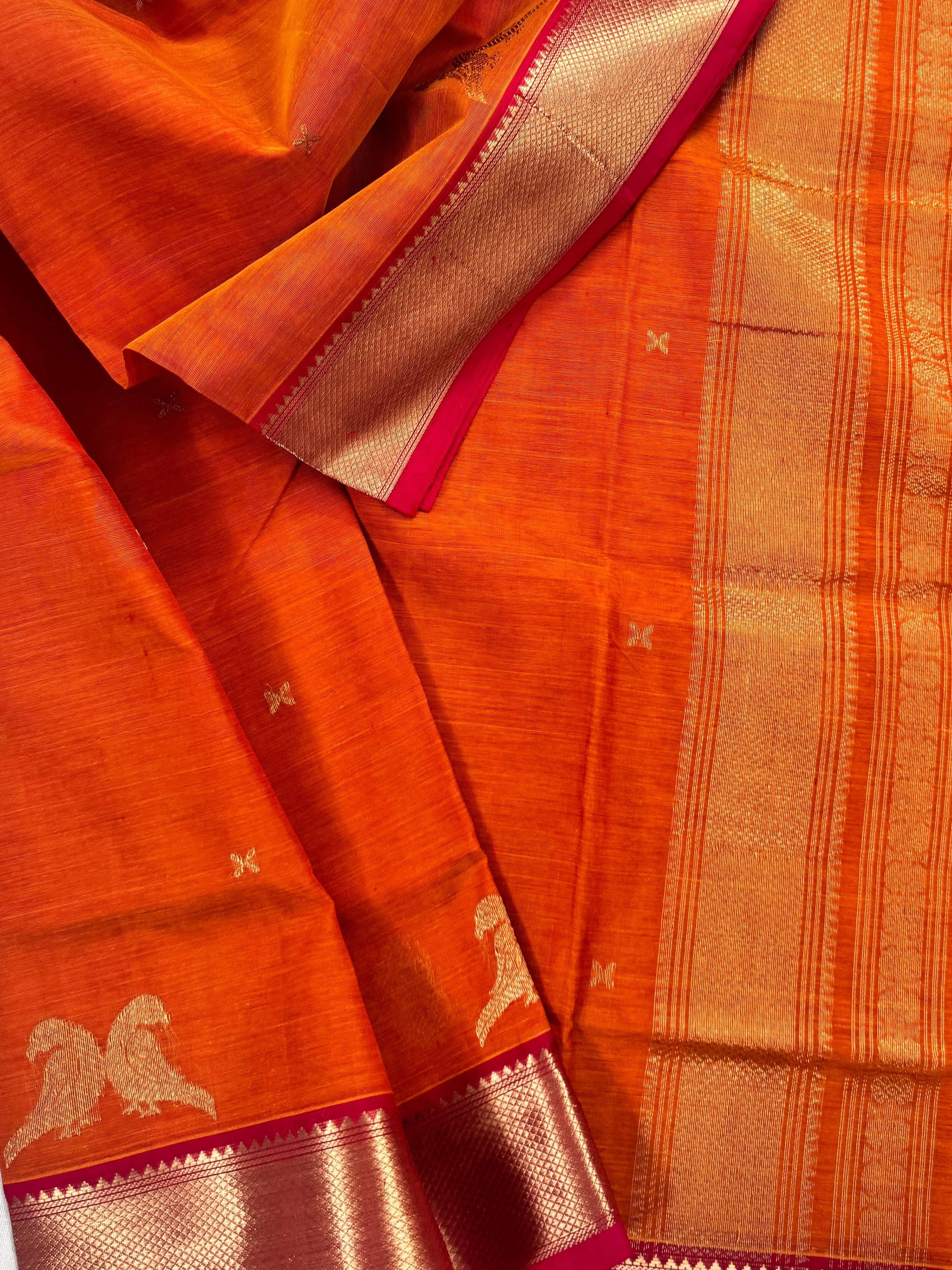 Handwoven Silk Cotton : Jodi Kili buttas