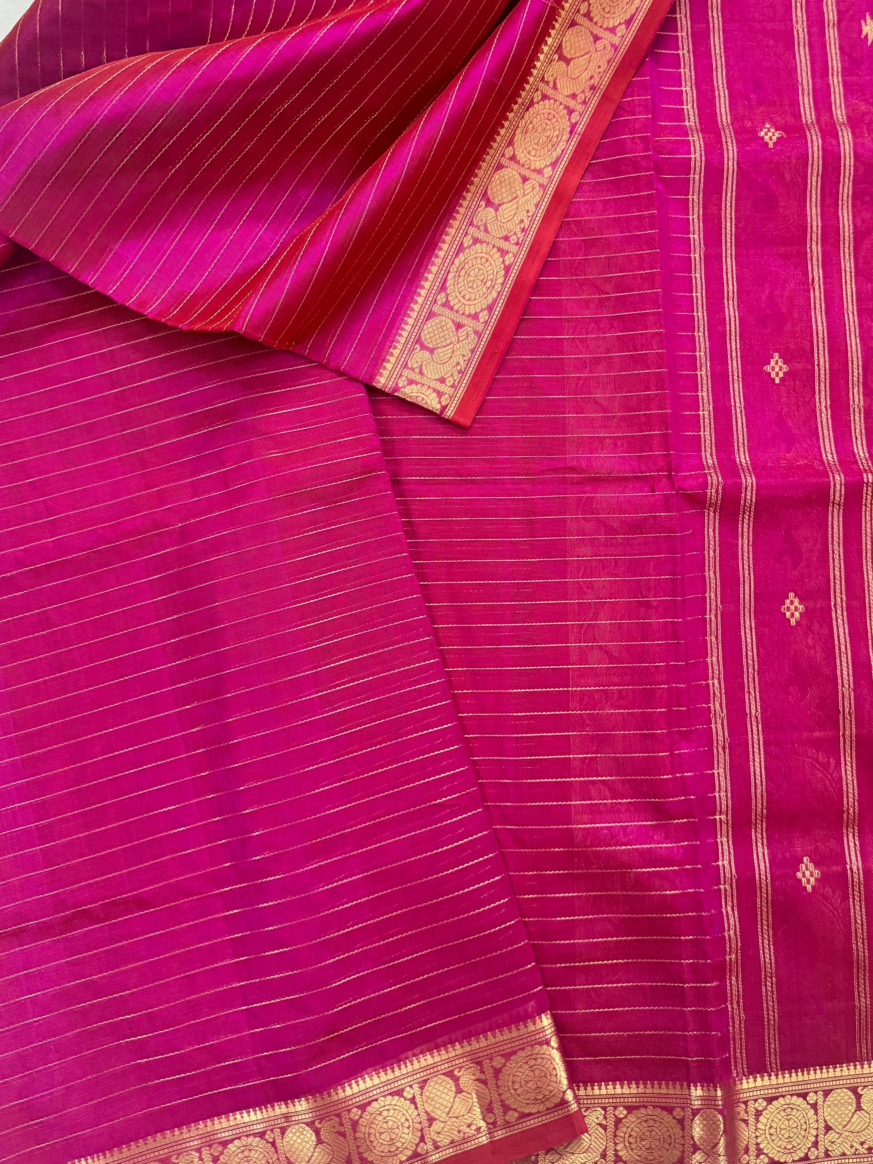 Handwoven Silk Cotton : Yaali Pallu
