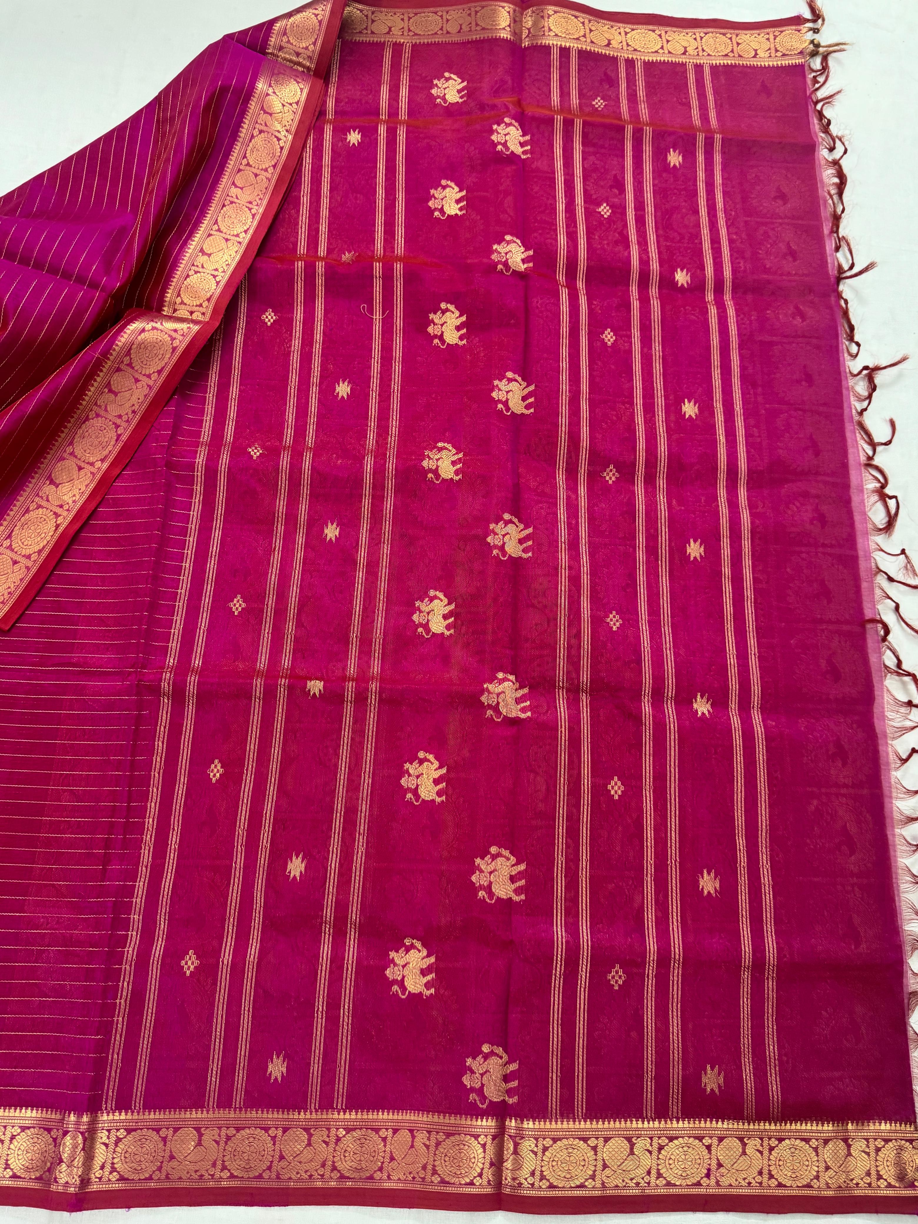 Handwoven Silk Cotton : Yaali Pallu