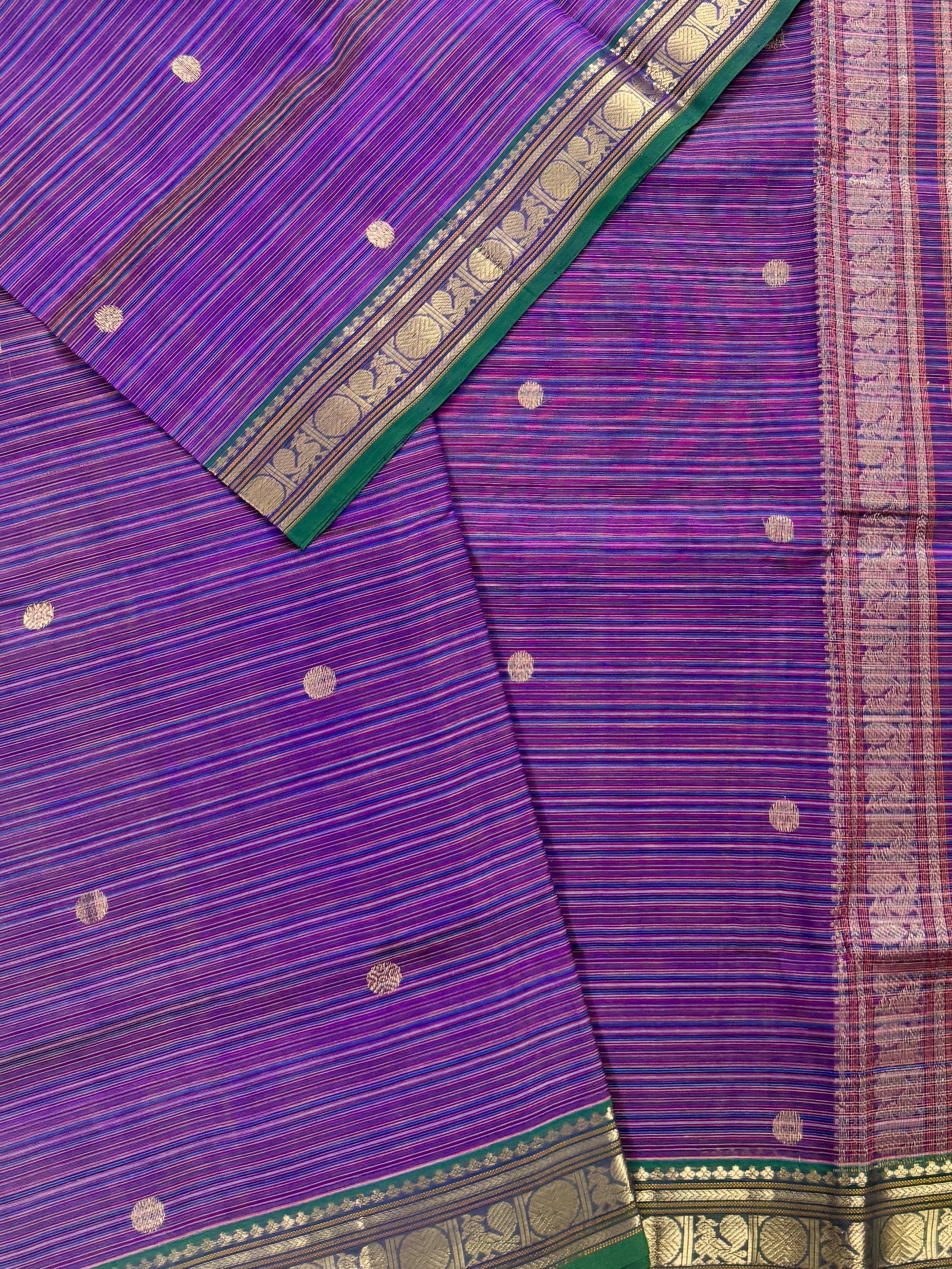Handwoven Silk Cotton : Multi color stripes