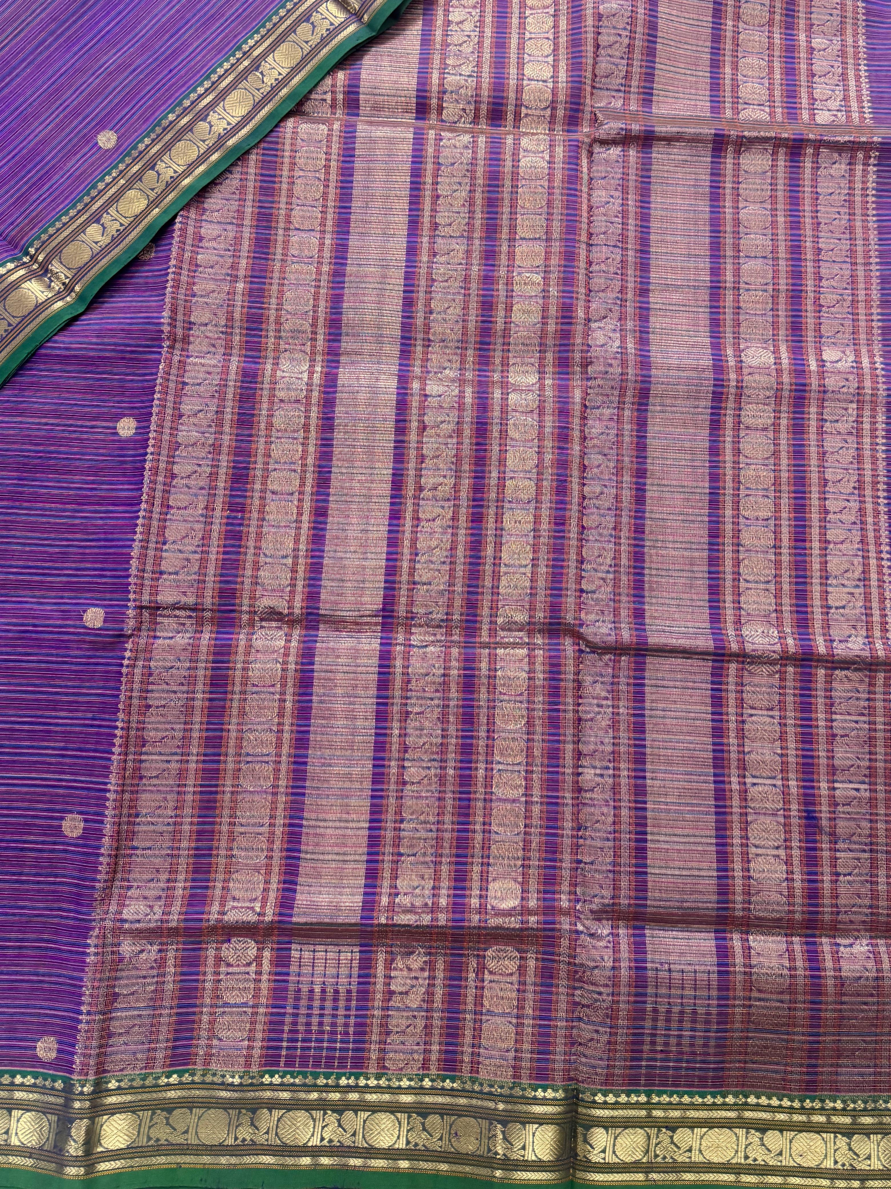 Handwoven Silk Cotton : Multi color stripes