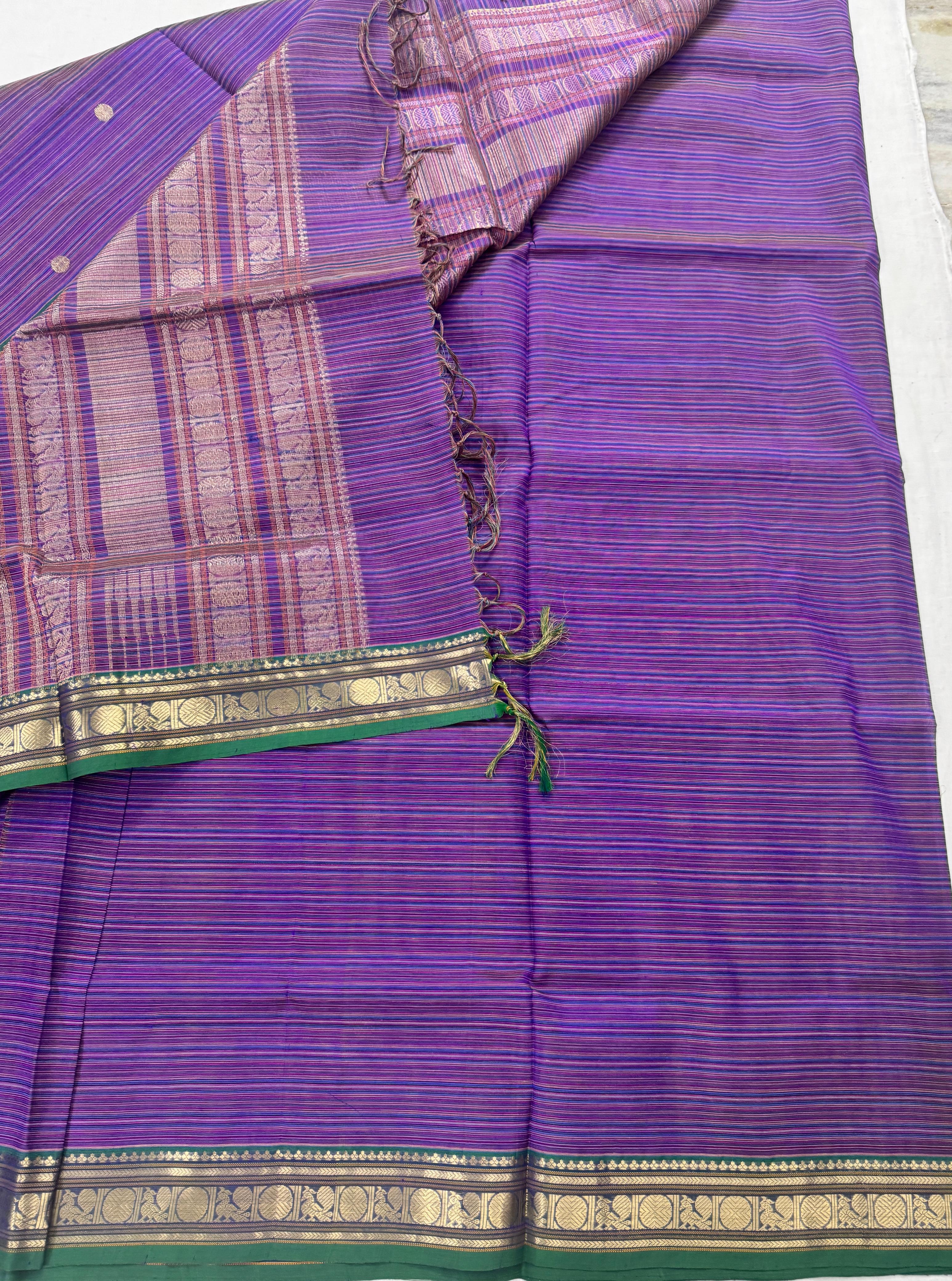 Handwoven Silk Cotton : Multi color stripes