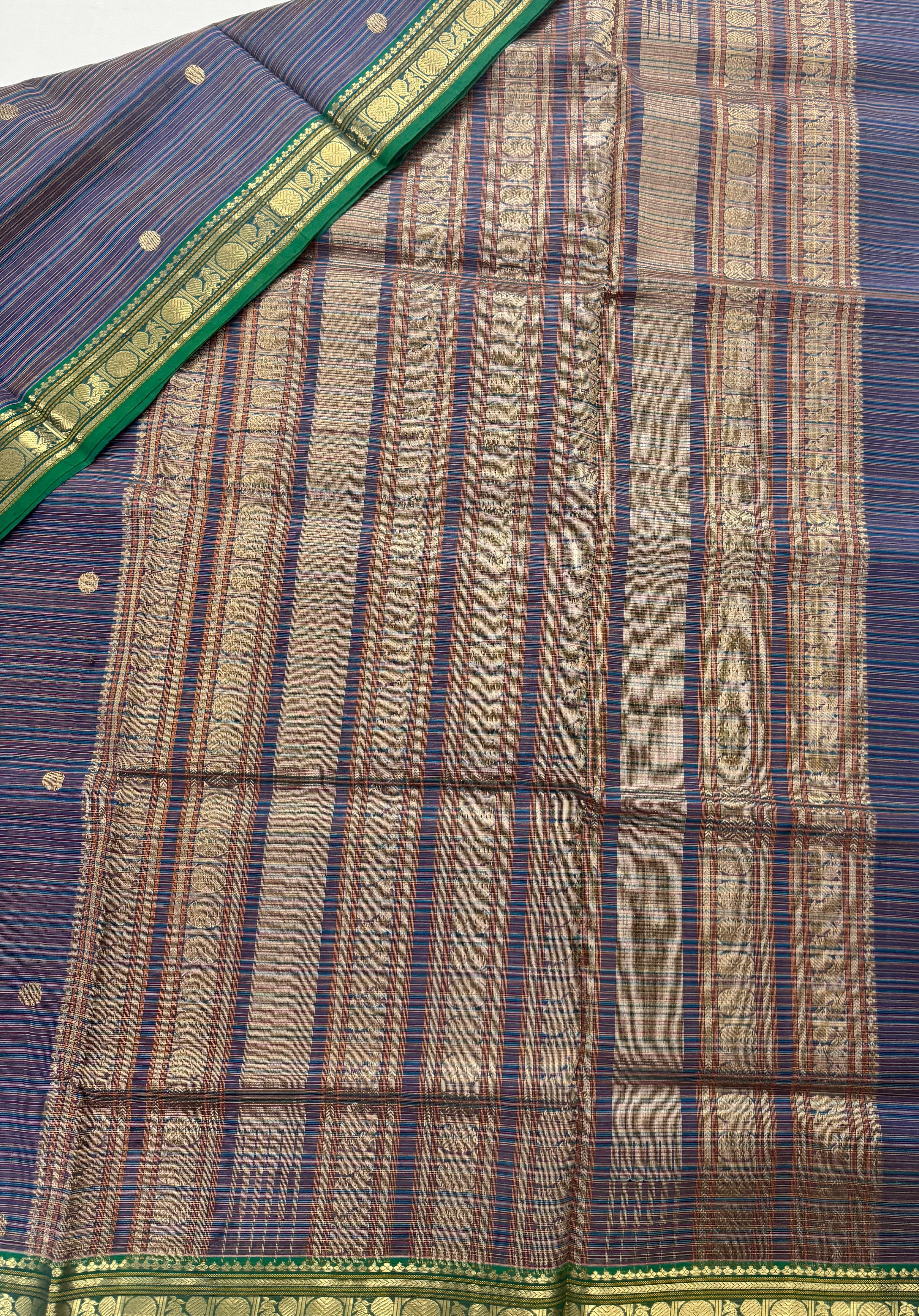 Handwoven Silk Cotton : Multi color stripes