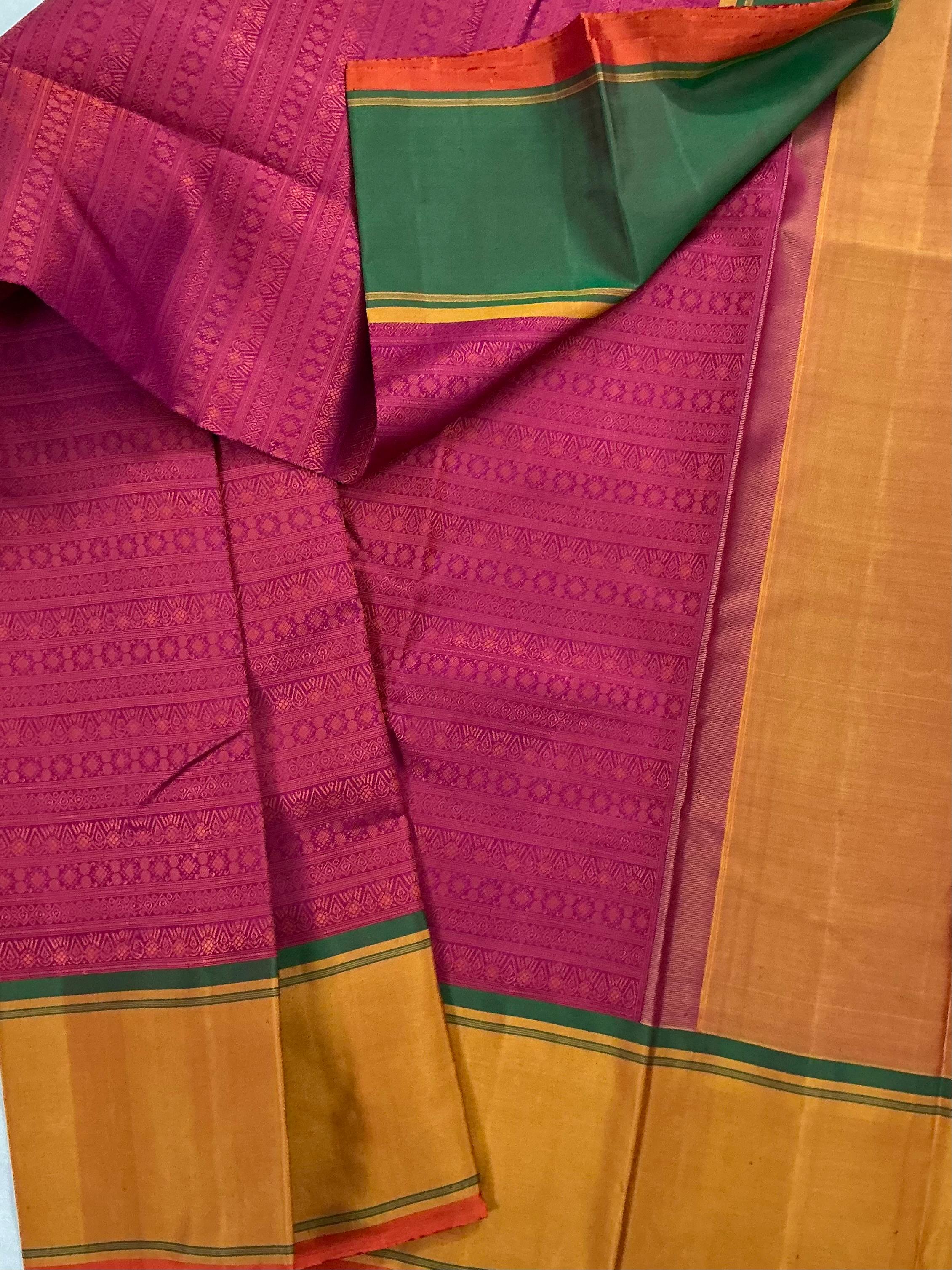 Swara: Varisaipettu with GJ borders (Pink)