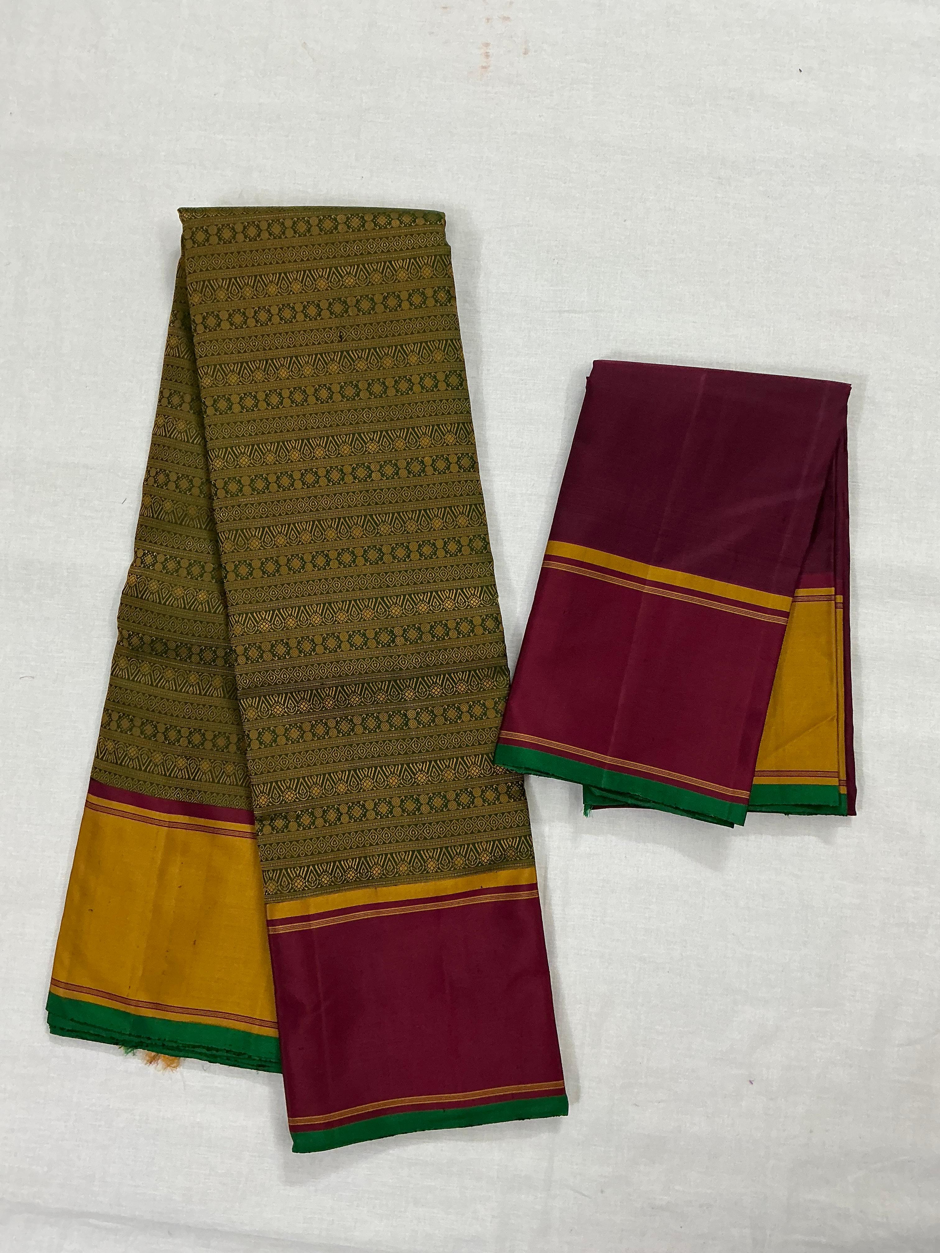 Swara: Varisaipettu with GJ borders (Green)