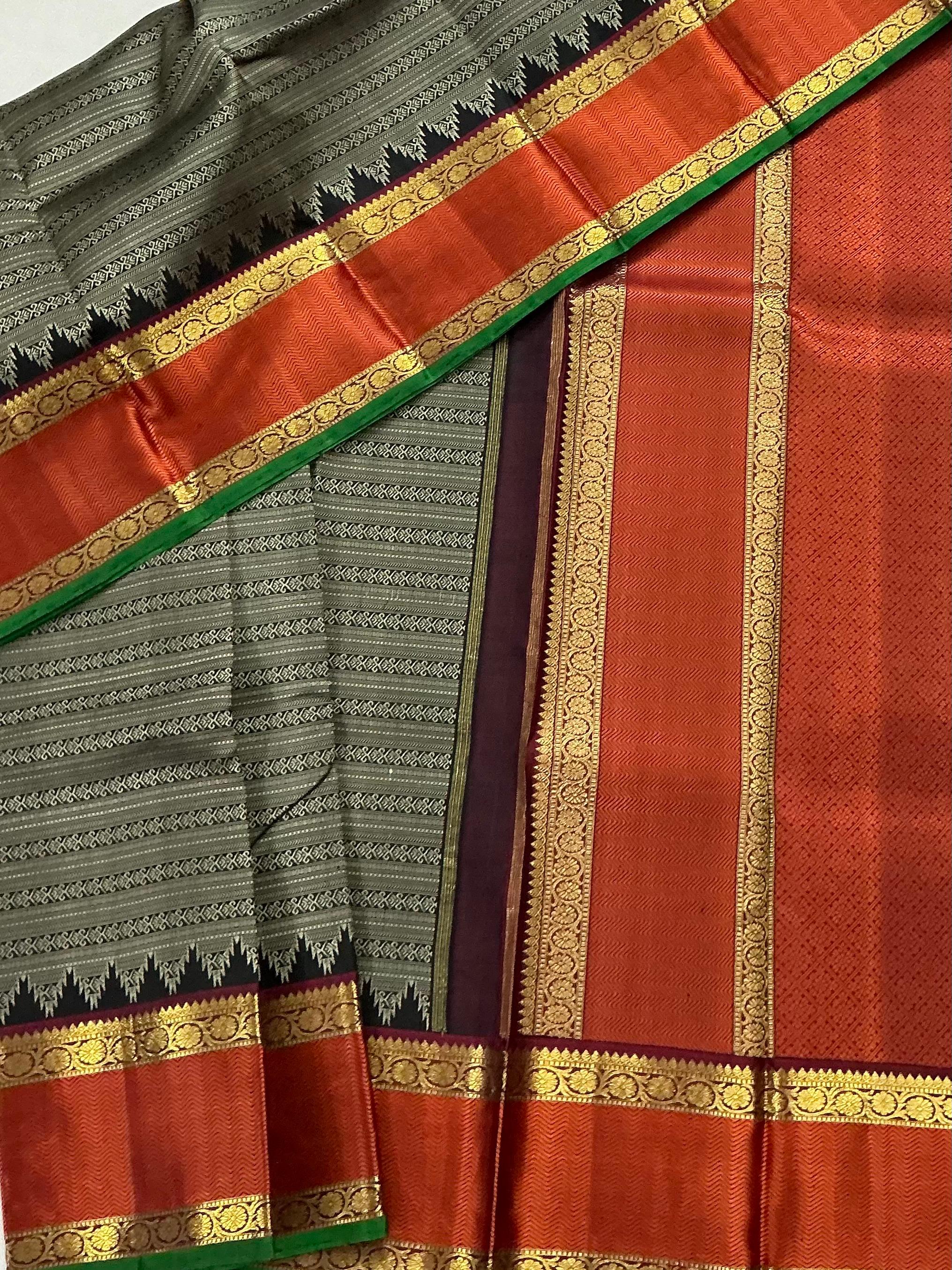 MYTHILI : Varisaipettu Korvai Kanjivaram Silk