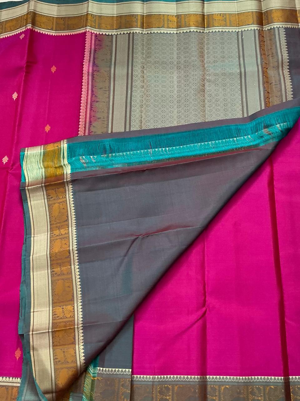 No Zari Kanjivaram Soft Silk : Hot Pink