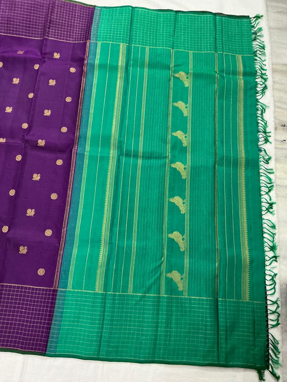 Swara: Kattam borders (Eggplant)