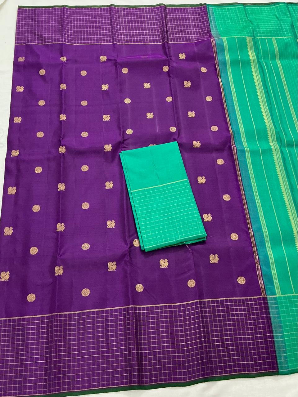 Swara: Kattam borders (Eggplant)