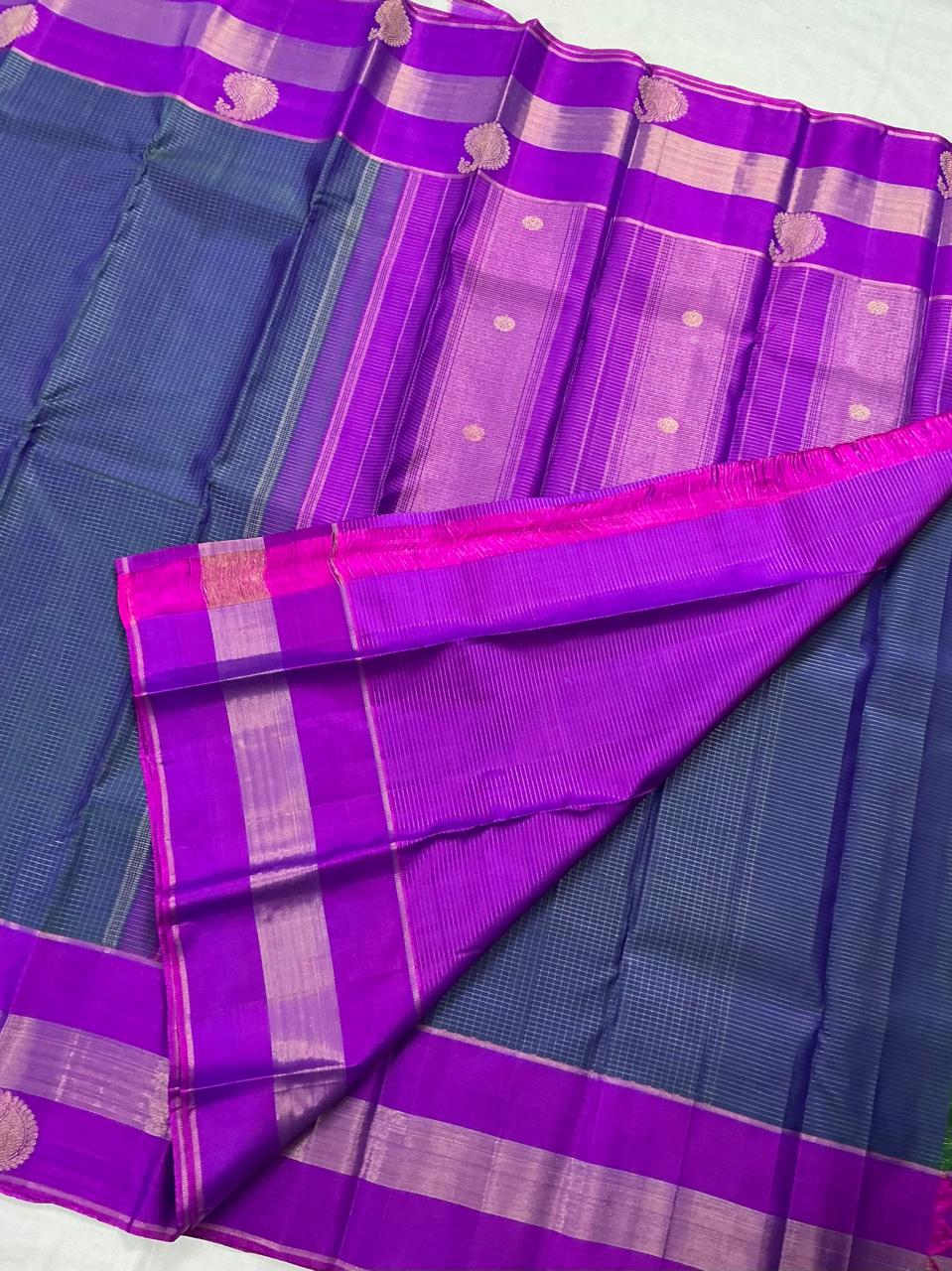 Swara: Zari Checks (Peacock blue)