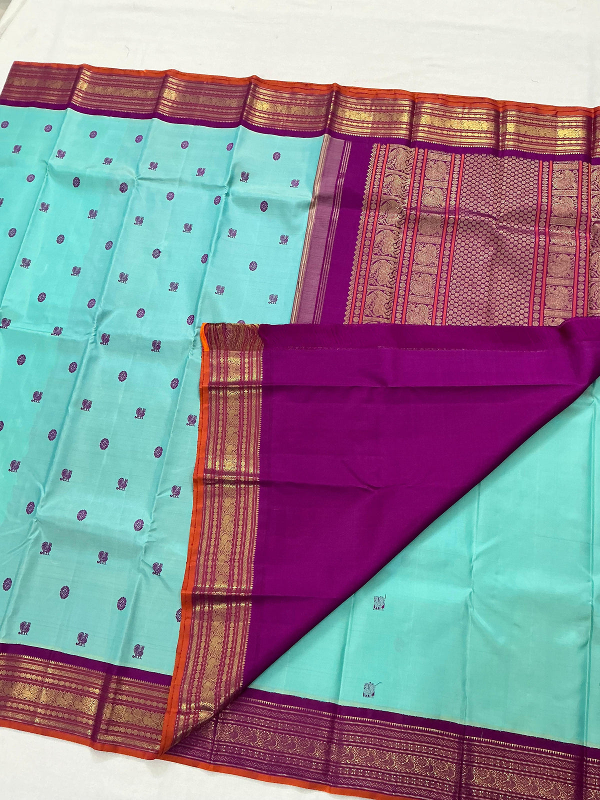 MYTHILI : Baby Blue + Purple