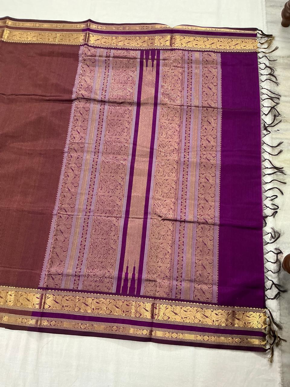 Silk Cotton: Brown Vertical Stripes