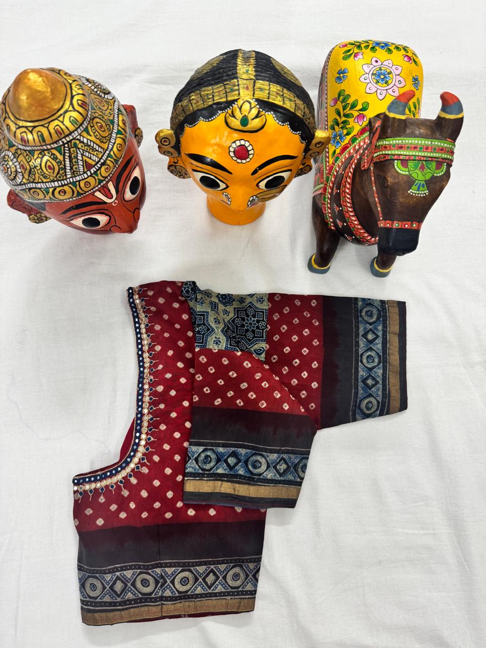 Handcrafted Ready to Wear Blouse - tussar