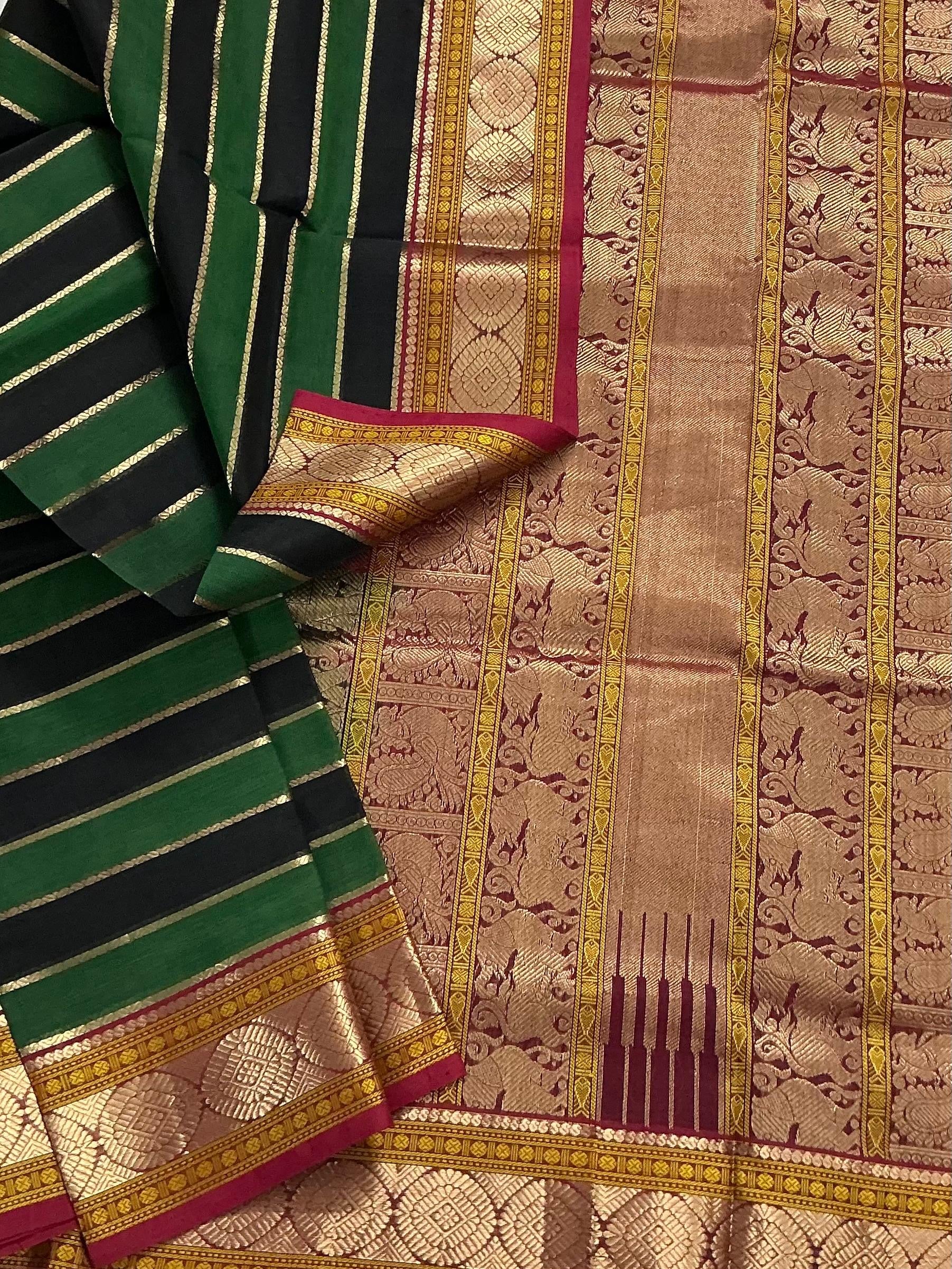 Handwoven Silk Cotton with Zari motifs