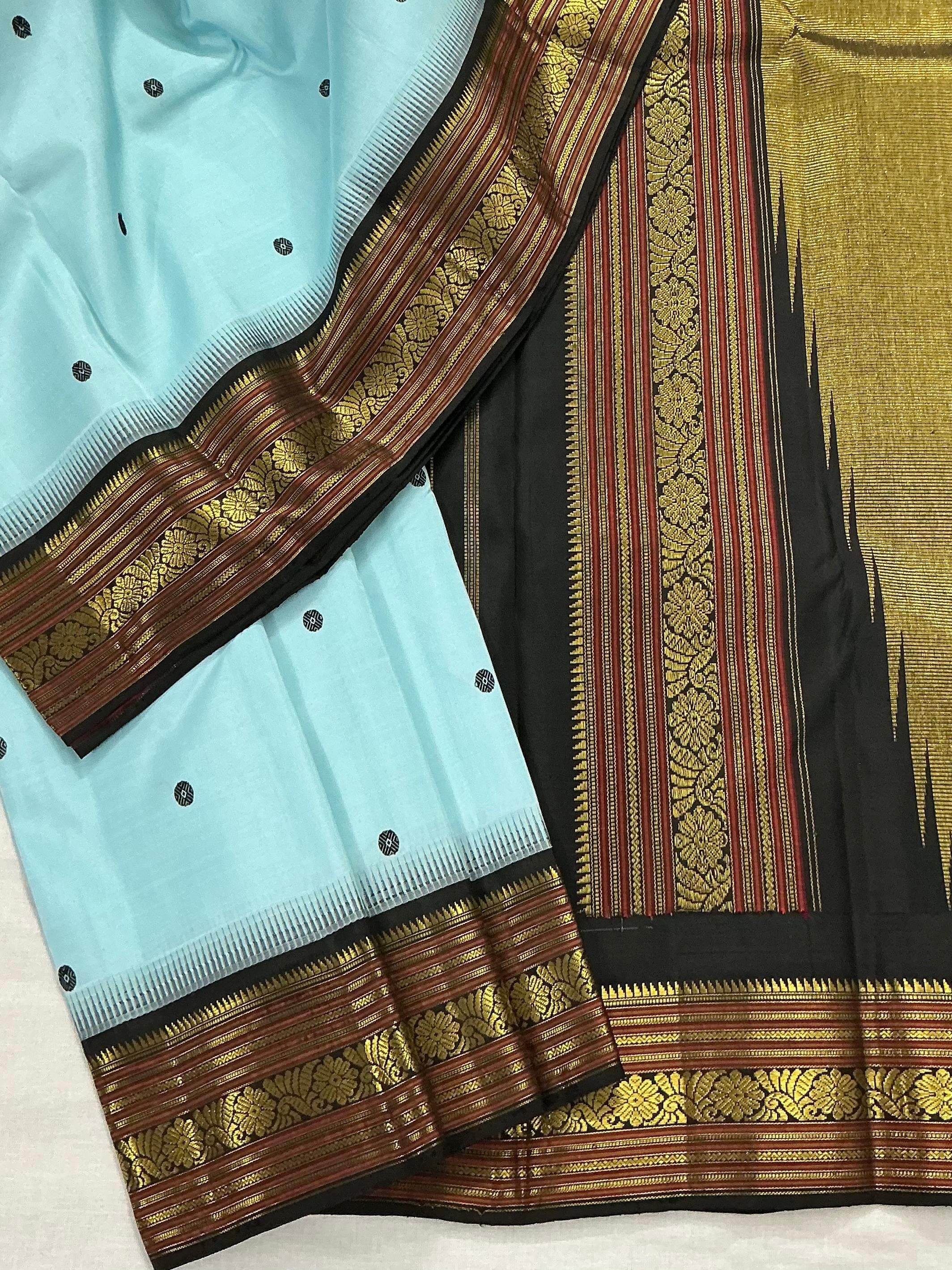 Korvai Kanjivaram Silk with silken motifs