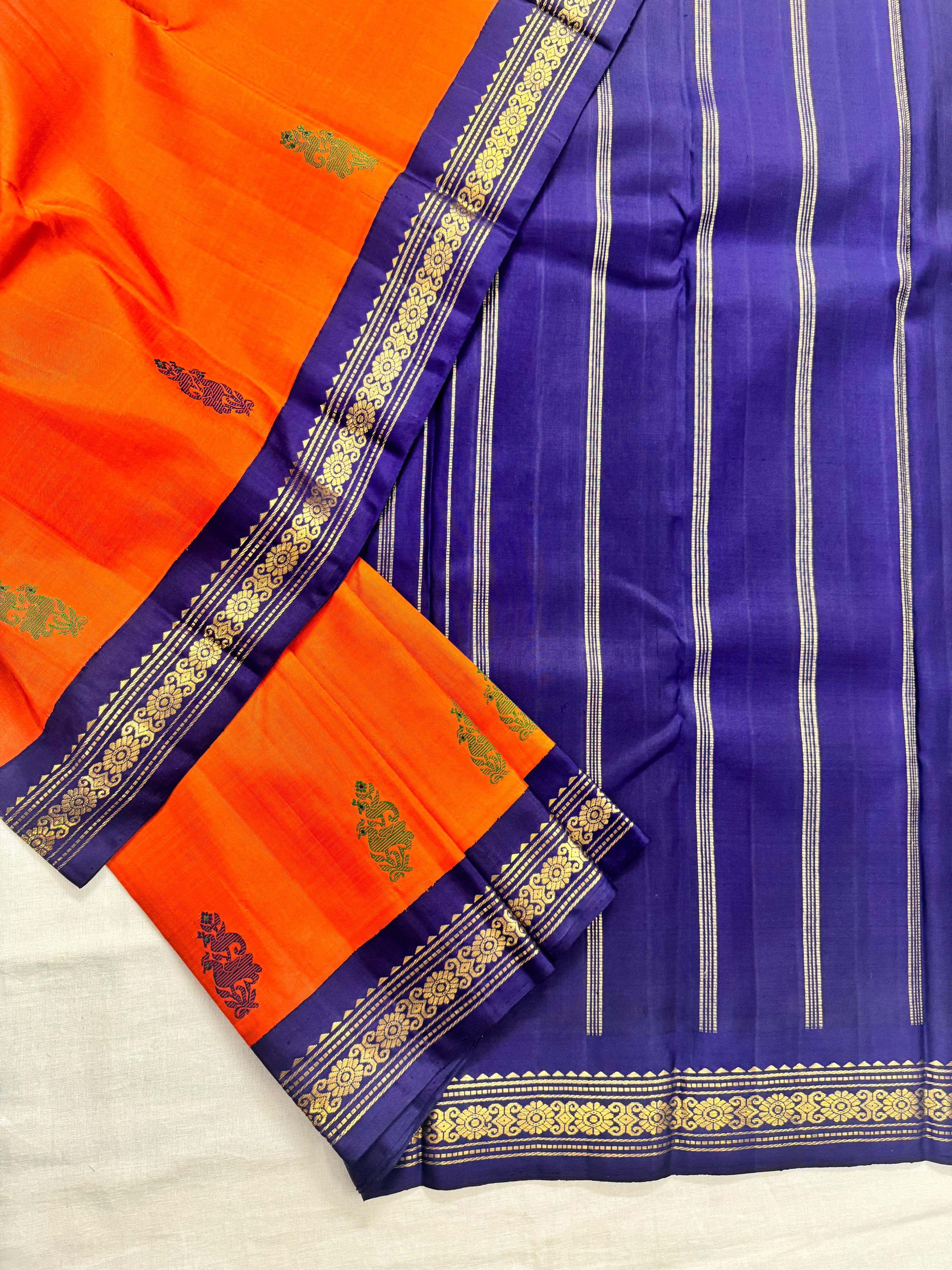 MYTHILI : Vintage Korvai Kanjivaram with Beetu Buttas