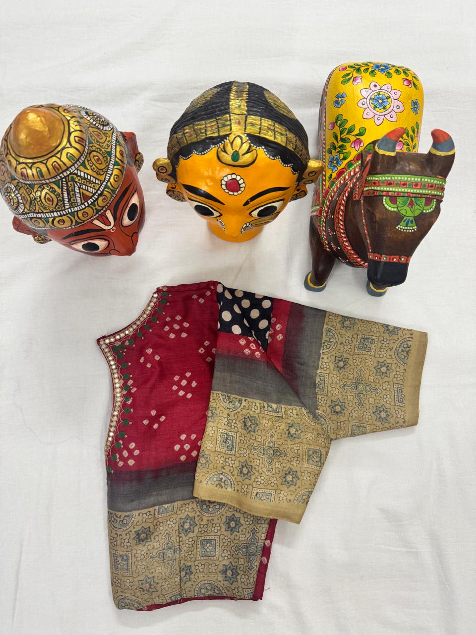 Handcrafted Ready to Wear Blouse - tussar