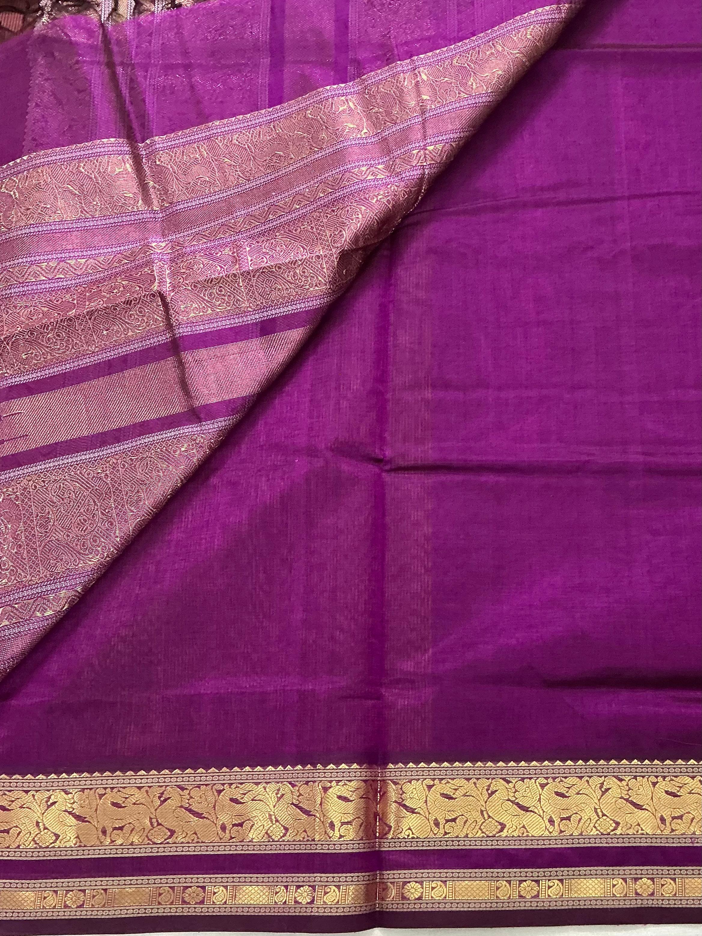 Handwoven Silk Cotton with Zari motifs