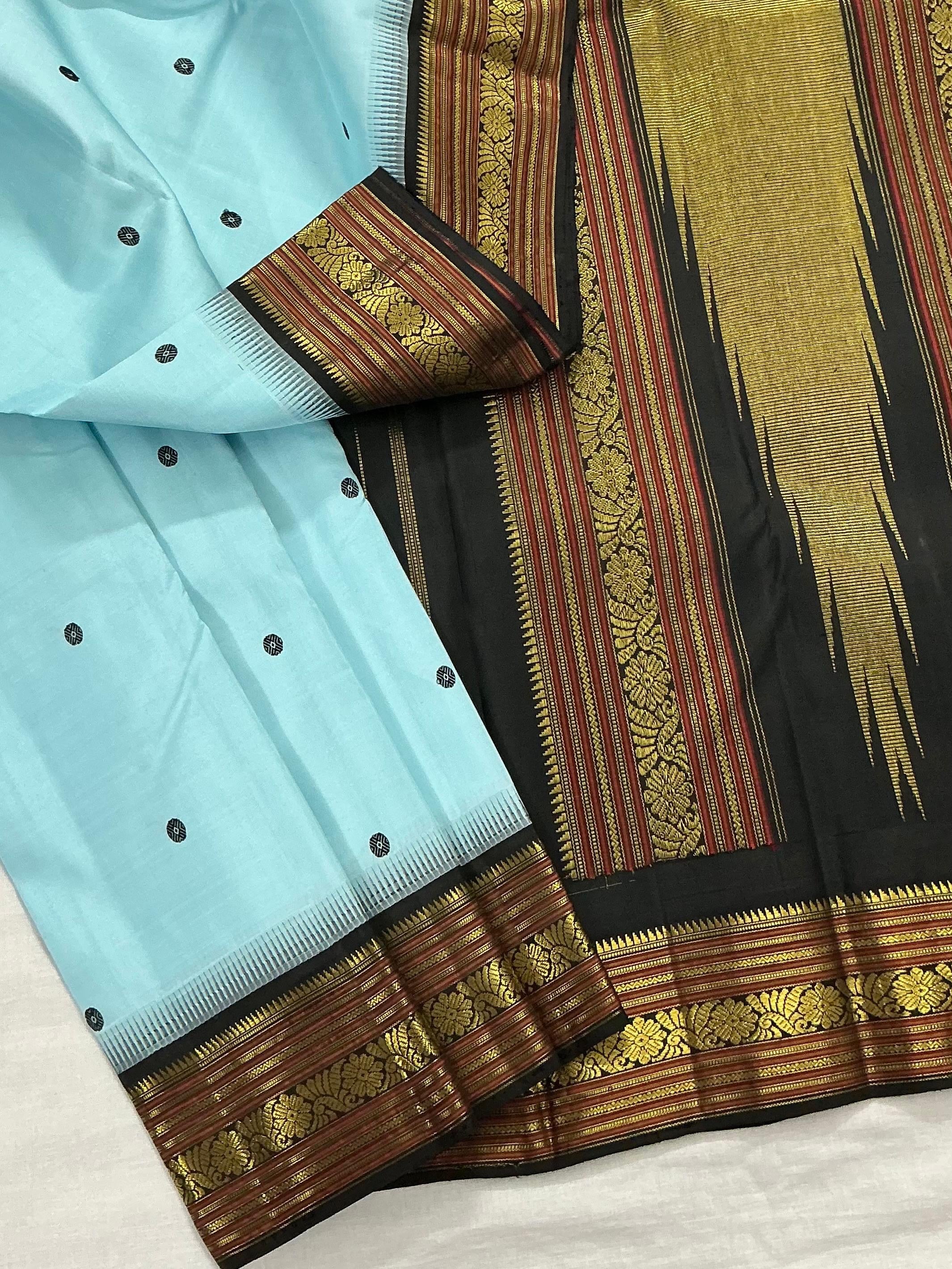 Korvai Kanjivaram Silk with silken motifs