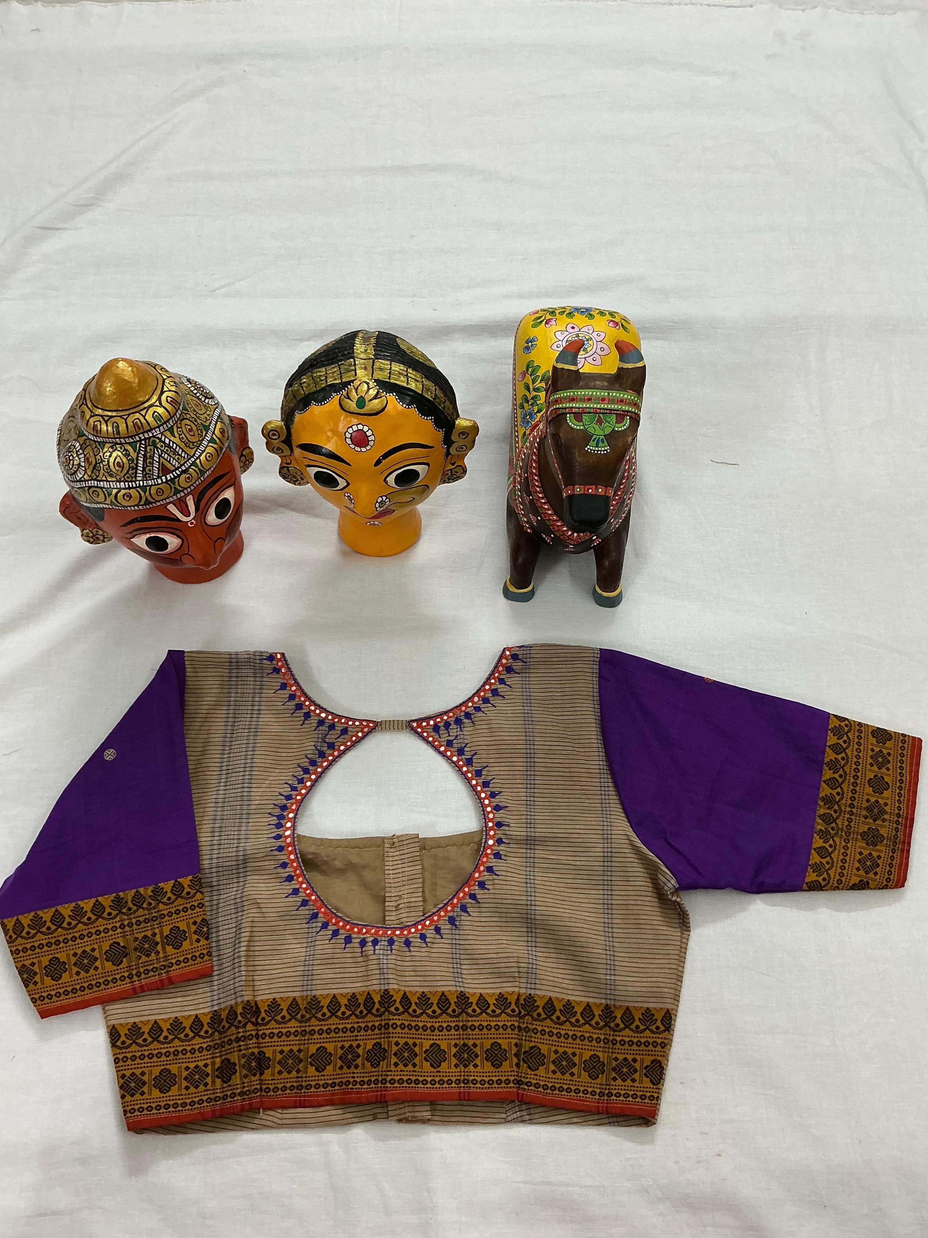 Handcrafted Ready to Wear Cotton Blouse - Beige