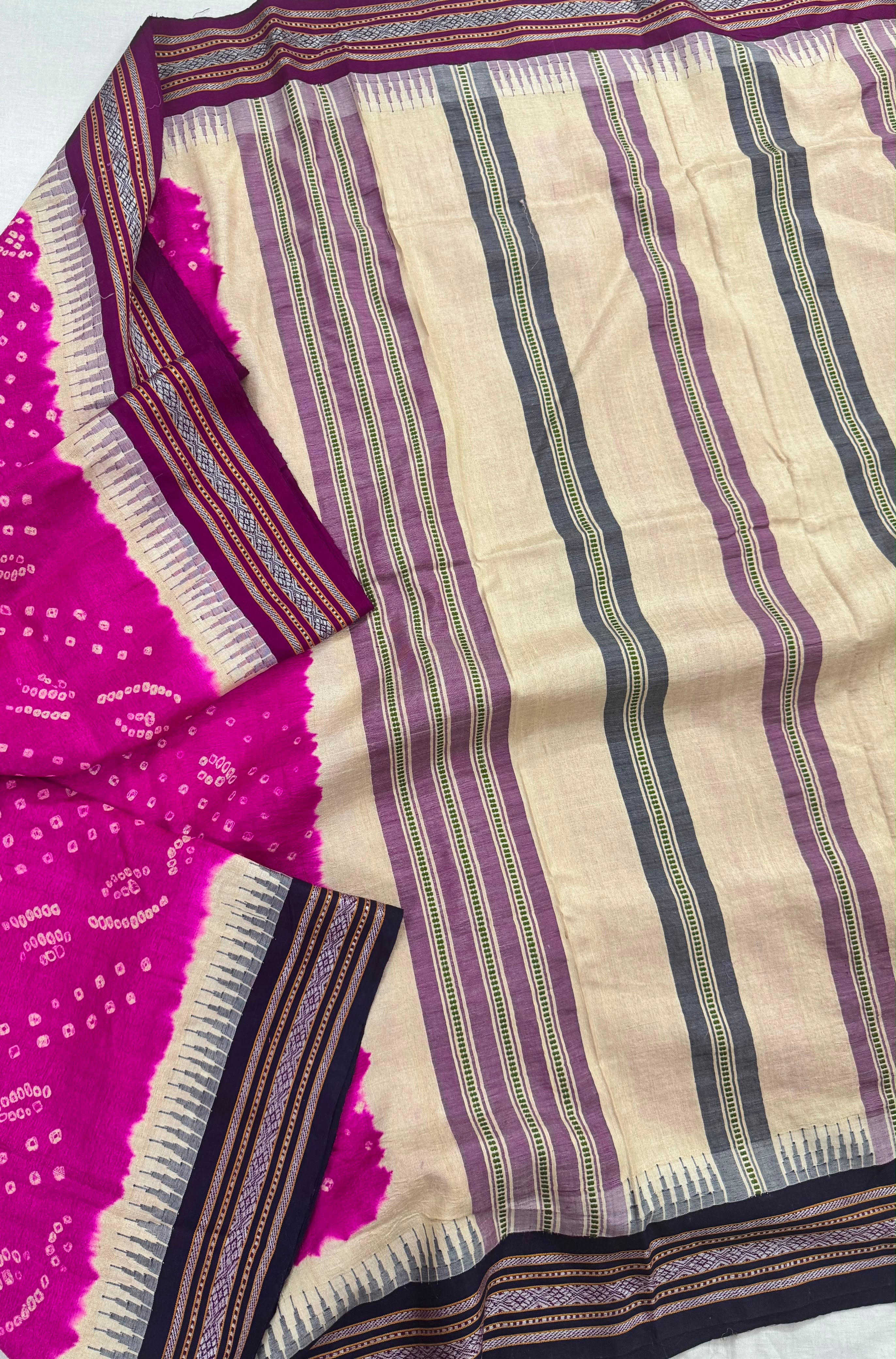VRIKSHA : HANDKNOTTED BANDHEJ ON VIDARBHA TUSSAR