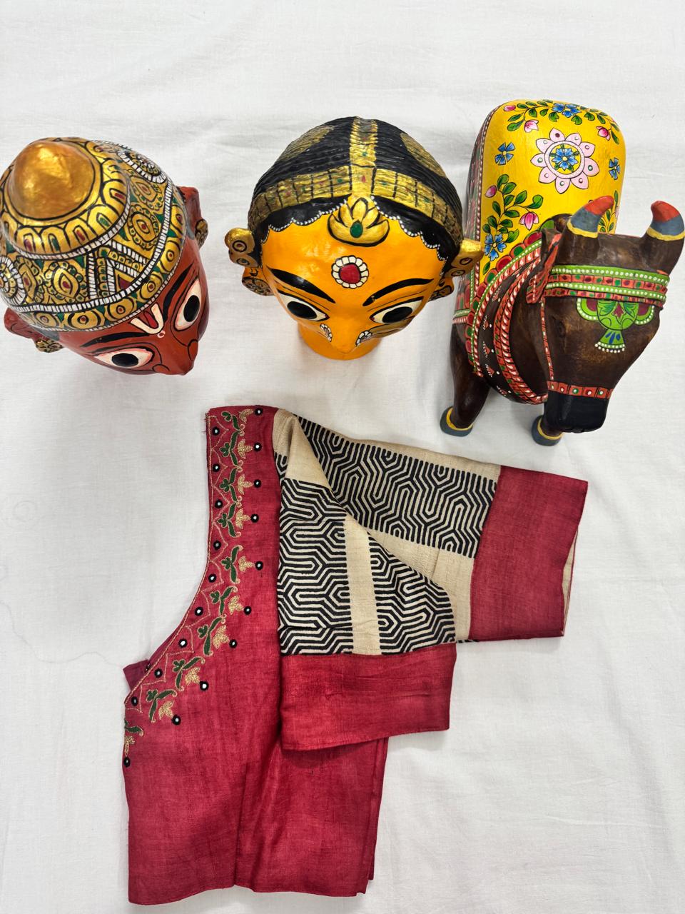 Handcrafted Ready to Wear Blouse - tussar